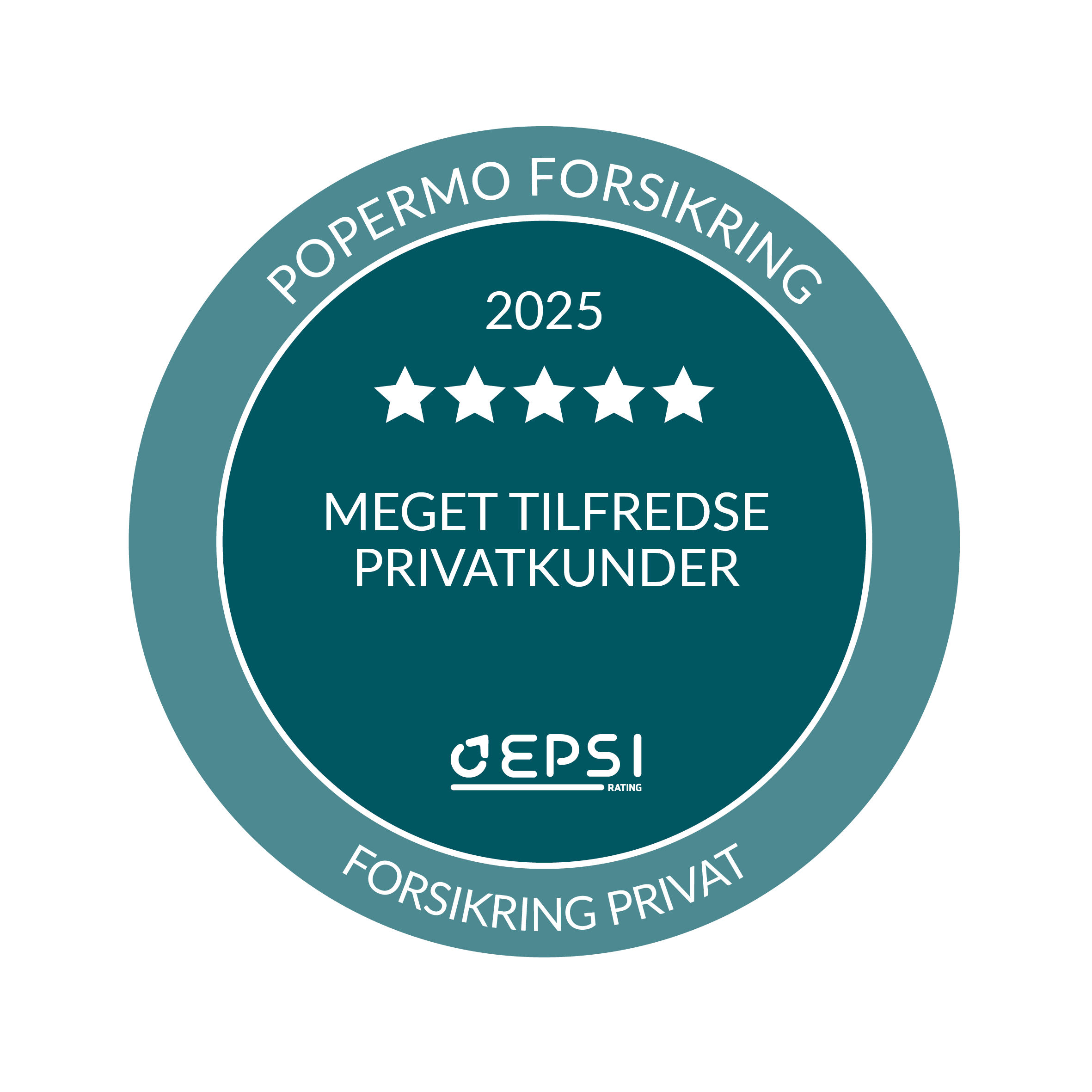 Mærkat fra EPSI Rating Danmark med Meget tilfredse medlemmer i 2025 