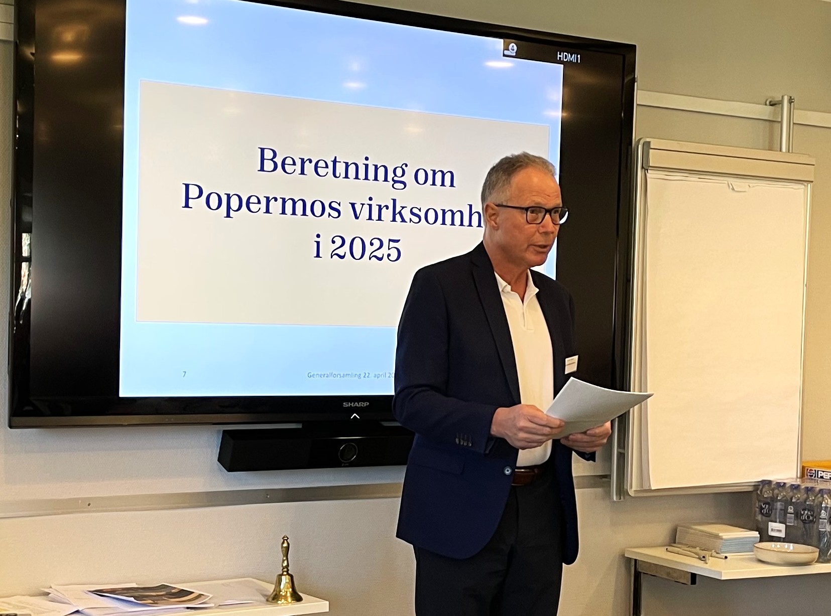 Torkil Hattel åbner for generalforsamlingen for Popermo